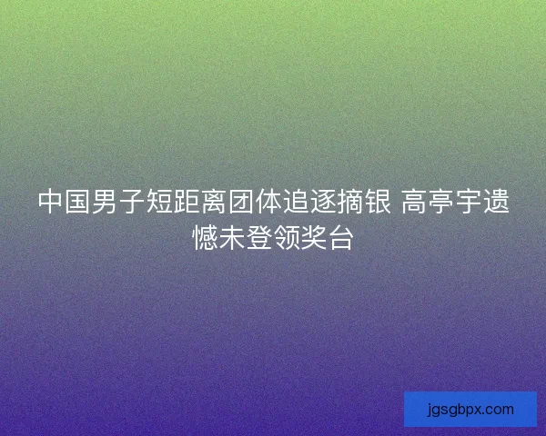 中国男子短距离团体追逐摘银 高亭宇遗憾未登领奖台